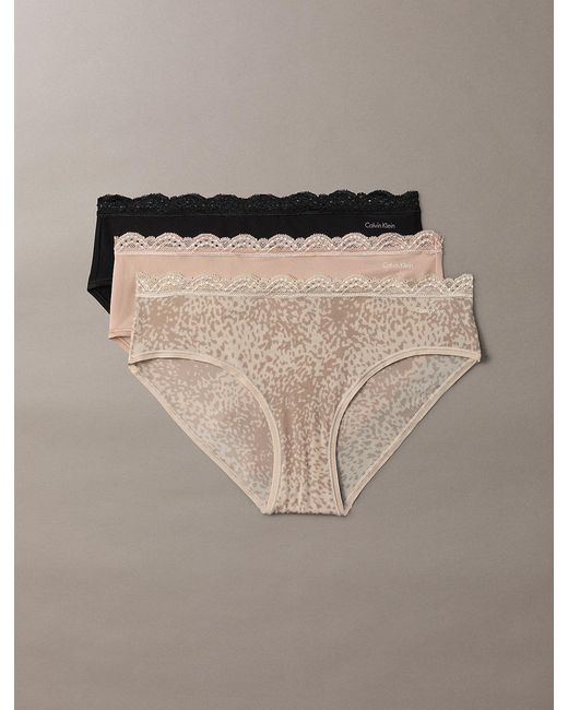 Calvin Klein Gray 3 Pack Hipster Panties