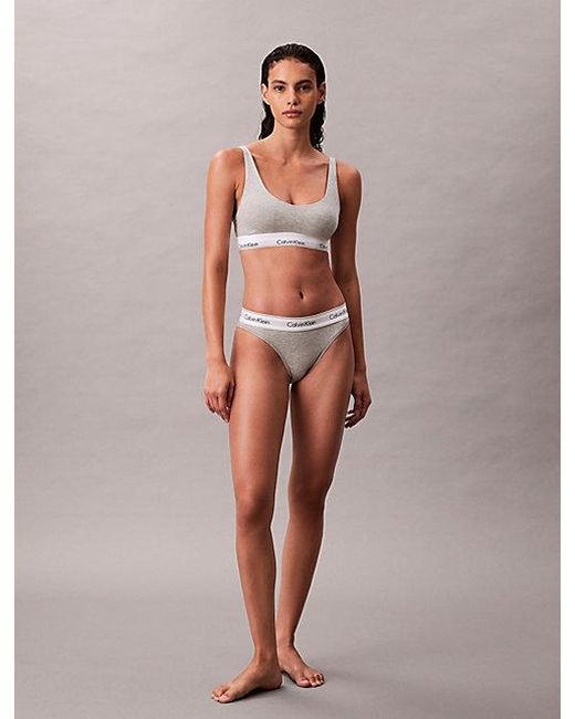 Calvin Klein Gray Lightly Lined Bralette Icon Cotton Modal