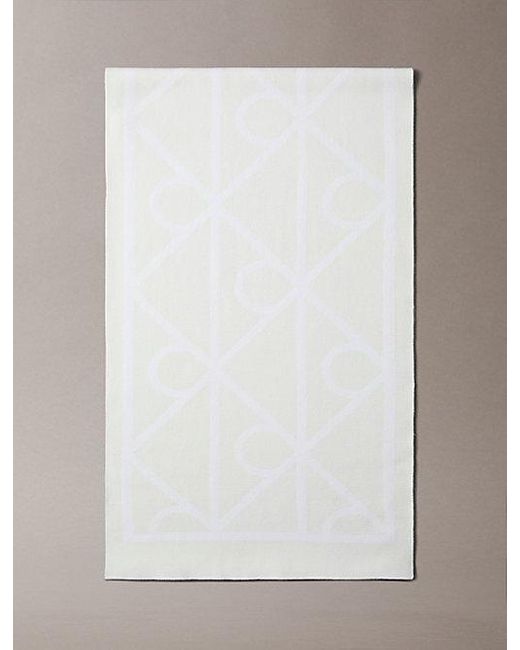 Calvin Klein White Emblem Logo Scarf for men