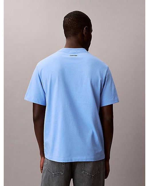 Calvin Klein Blue Jeans Varsity Badge T-Shirt for men