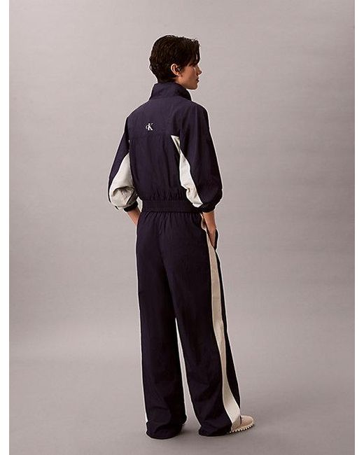 Calvin Klein Blue Jeans Relaxed Nylon Track Pants