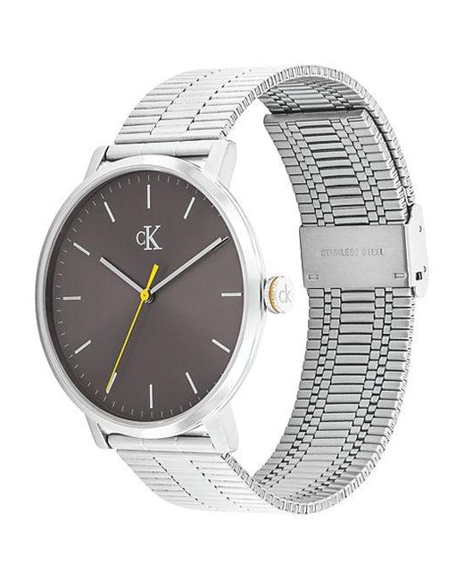 Calvin Klein Gray Stainless Steel Bracelet Watch for men