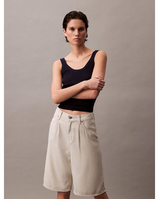 Short Bermuda Relaxed En Jean Calvin Klein en coloris Natural
