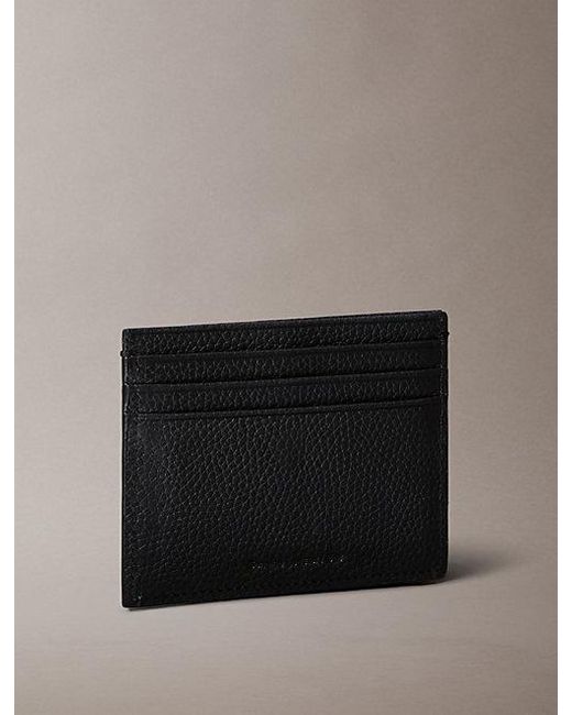 Calvin Klein Gray Leather Rfid Foil Logo Cardholder for men