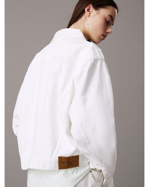 Giubbotto Di Jeans A Sacchetto di Calvin Klein in White