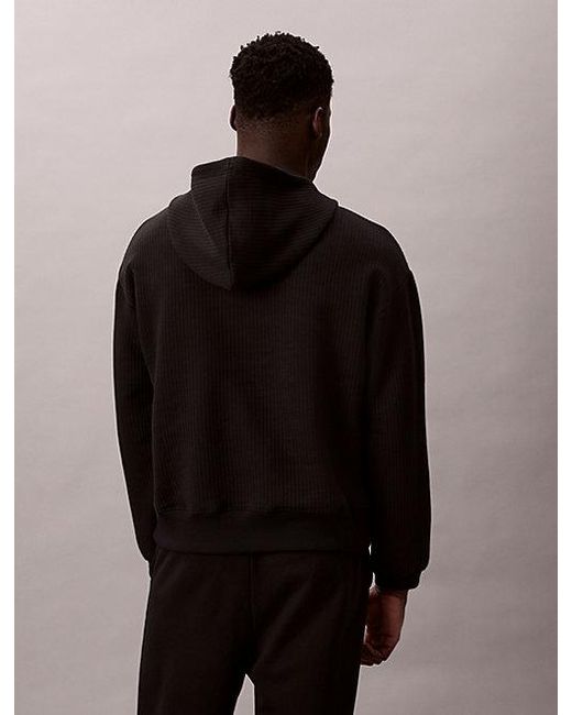 Calvin Klein Brown Quilted Fleece Lounge Hoodie for men