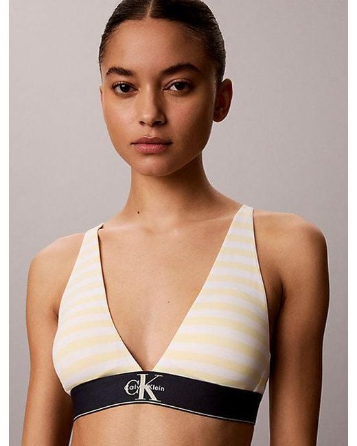 Calvin Klein Multicolor Triangle Bralette Graphic Monogram Microfibre Stretch