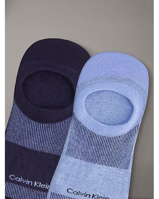 Calvin Klein Blue 2 Pack Moisture-Wicking Invisible Socks for men