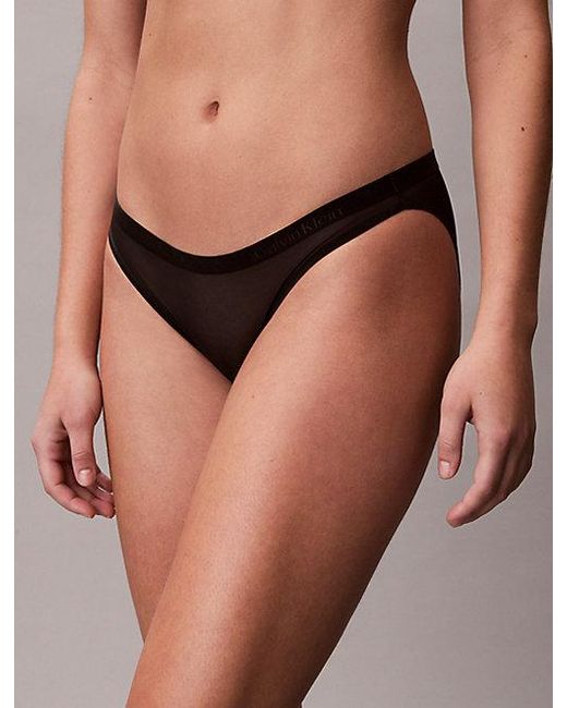 Calvin Klein Black Bikini Briefs Minimalist Mesh