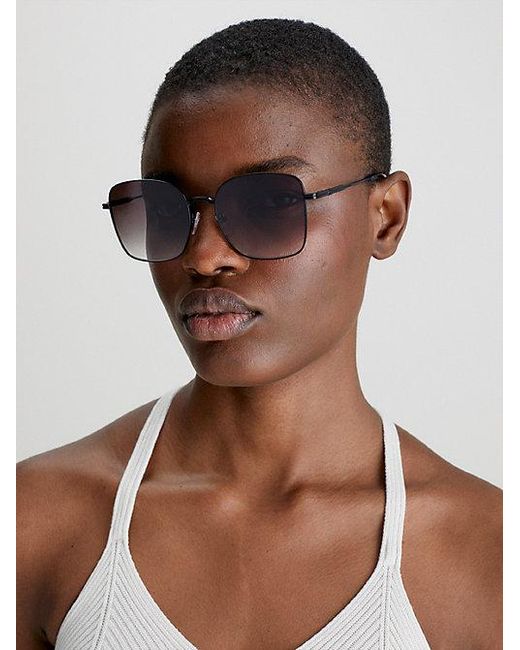 Calvin Klein Black Rectangle Sunglasses