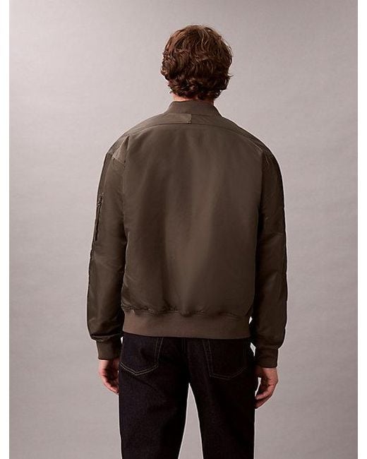 Calvin Klein Green Nylon Bomber Jacket for men
