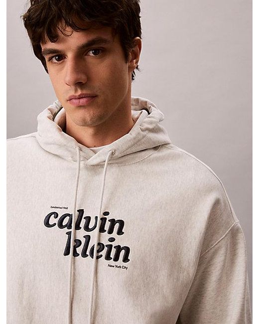 Calvin Klein Natural Jeans Premium Cotton Terry Logo Hoodie for men