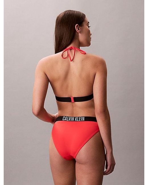 Calvin Klein Red Halter Triangle Bikini Top Intense Power