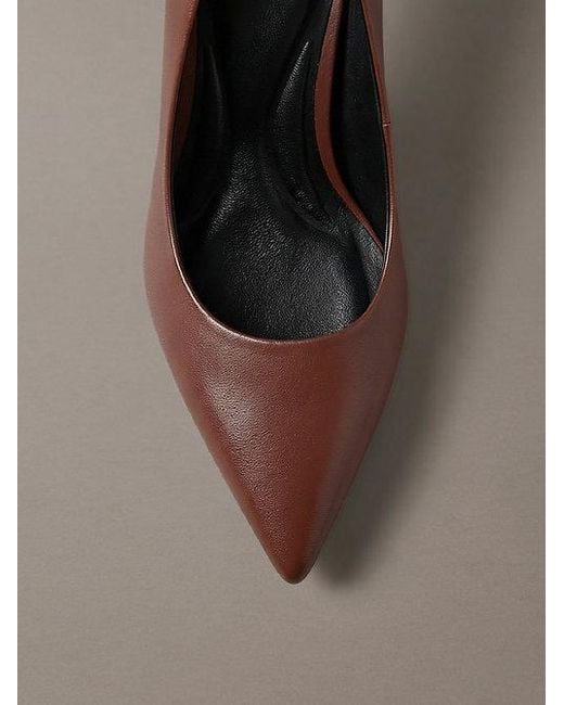 Calvin Klein Brown Leather Stiletto Pumps