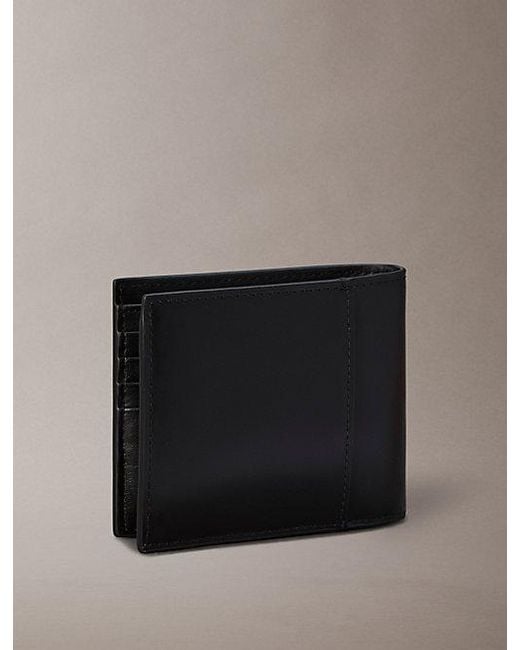 Calvin Klein Gray Allover Emblem Logo Bifold Wallet With Coin Pouch for men
