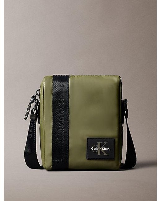 Calvin Klein Green Monologo Patch Reporter Bag for men