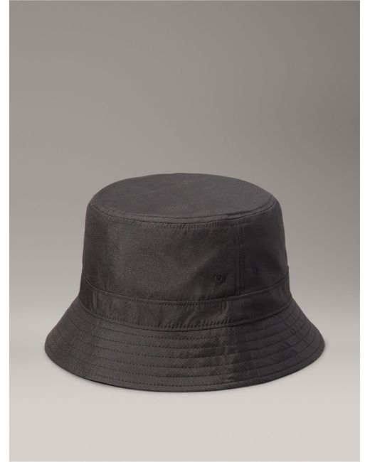 Calvin Klein Gray Satin Classic Bucket Hat for men