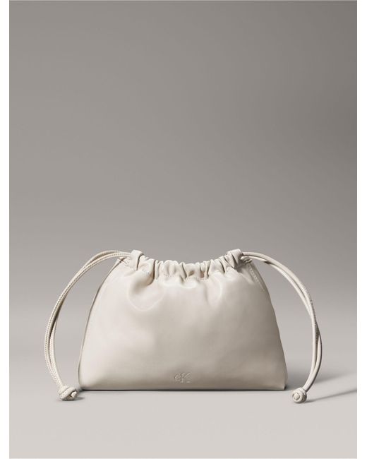Calvin Klein Gray Drawstring Crossbody Bag