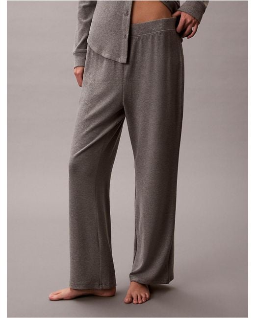 Calvin Klein Brown Brushed Interlock Pants