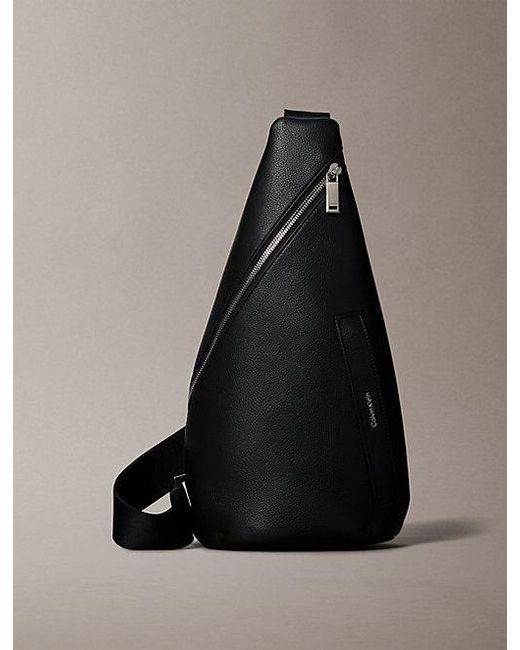 Calvin Klein Black Micro Pebble Sling Bag for men