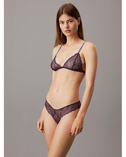 Calvin Klein Doorzichtige Kanten Brazilian Slips in het Multicolor
