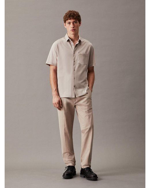 Chemise à poche et manches courtes Calvin Klein pour homme en coloris Natural