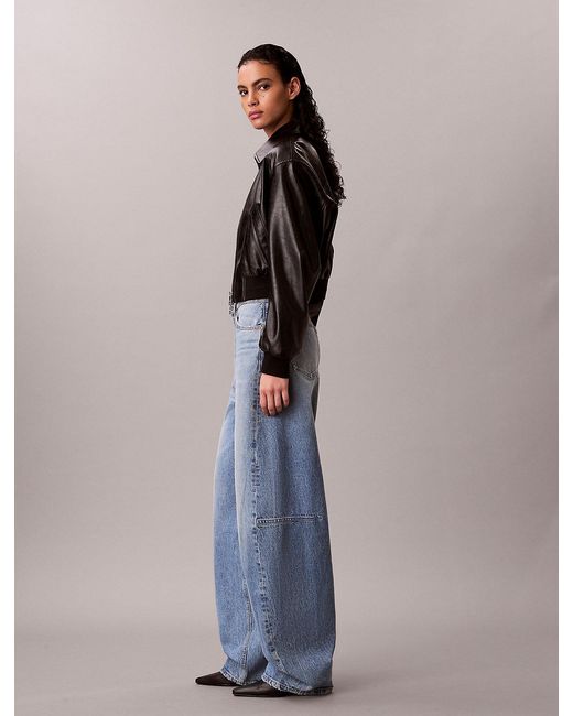 Calvin Klein Blue High Rise Barrel Jeans
