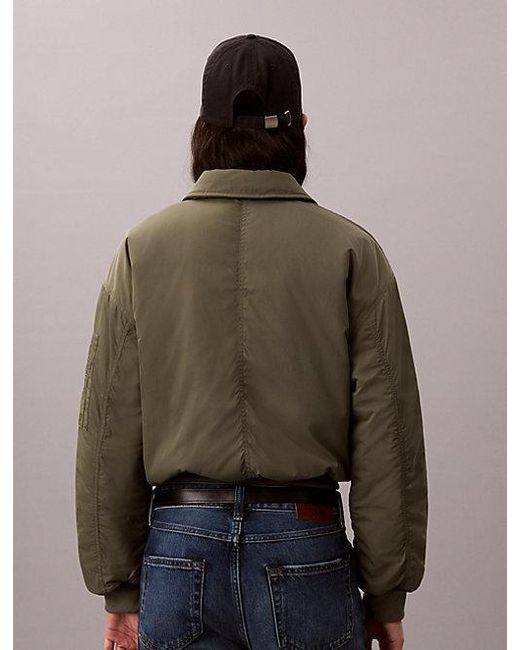 Calvin Klein Blue Jeans Lightly Padded Short Bomber Jacket