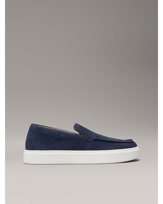 Calvin Klein Blue Suede Hybrid Moccasins for men