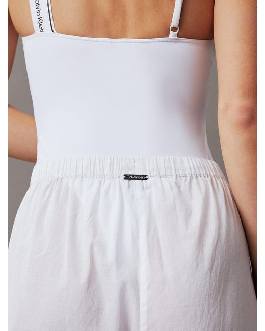 Pantalon de plage en coton Calvin Klein en coloris White