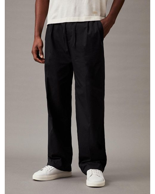 Pantalon plissé Relaxed en SeaCell Calvin Klein pour homme en coloris Gray