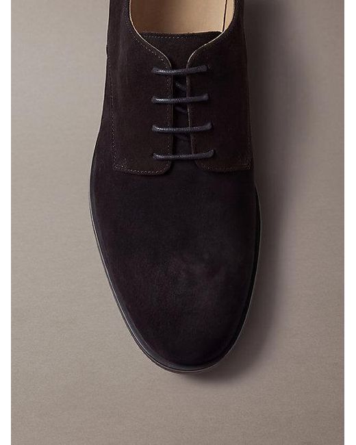 Calvin Klein Brown Theo Suede Derby Lace Up Shoes for men