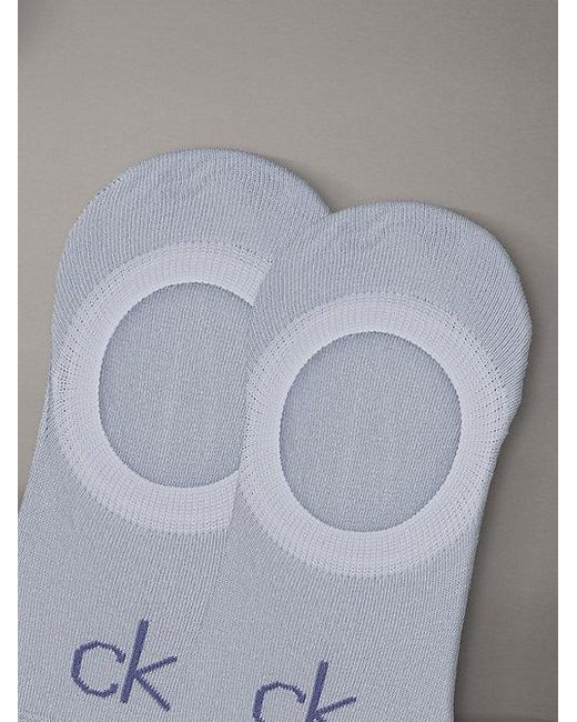 Calvin Klein Gray 2 Pack Soft Combed Cotton Invisible Socks