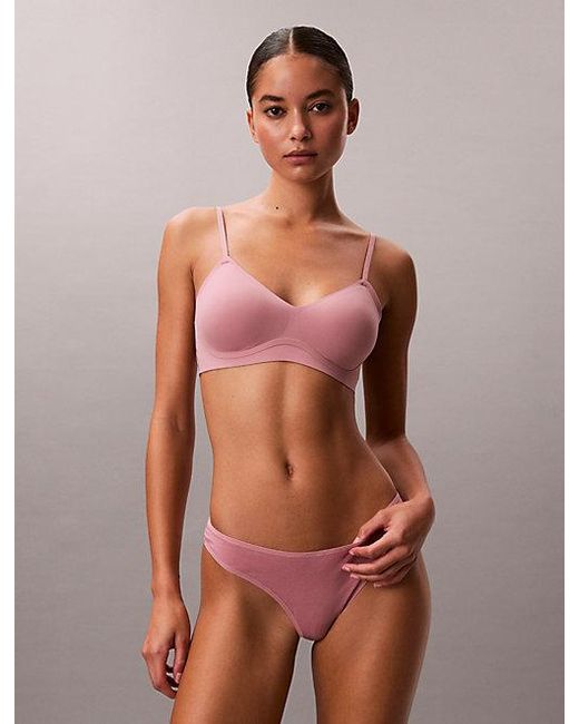 Calvin Klein Pink Lightly Lined Bralette Invisibles