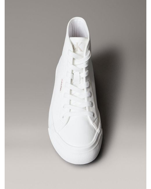 Baskets Montantes À Plateformes En Cuir Calvin Klein en coloris White