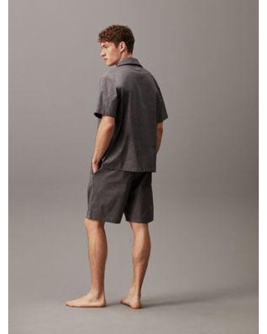 Calvin Klein Pyjama Met Short - Pure in het Gray voor heren