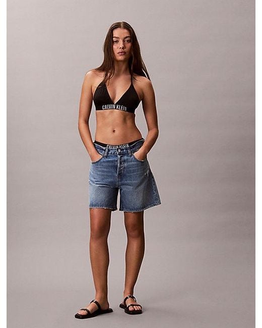 Calvin Klein Brown Halter Triangle Bikini Top Intense Power