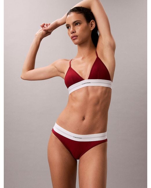 Calvin Klein Red Unlined Triangle Bralette
