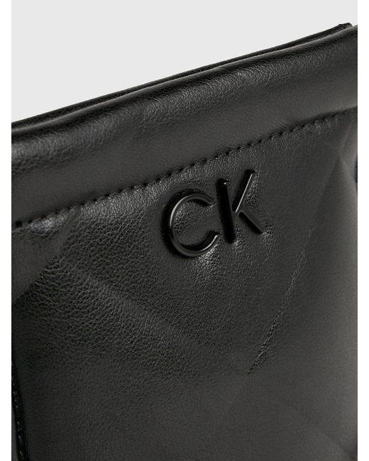 Calvin Klein Black Quilted Crossbody Phone Pouch