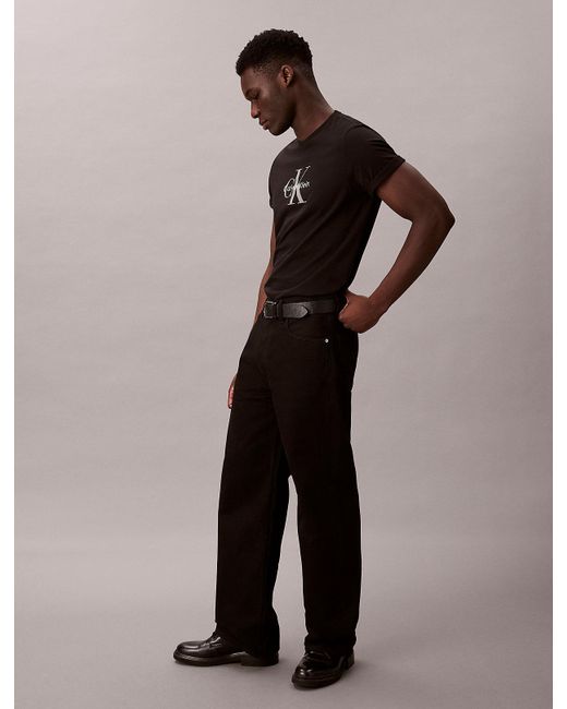 Jean Baggy Calvin Klein pour homme en coloris Black