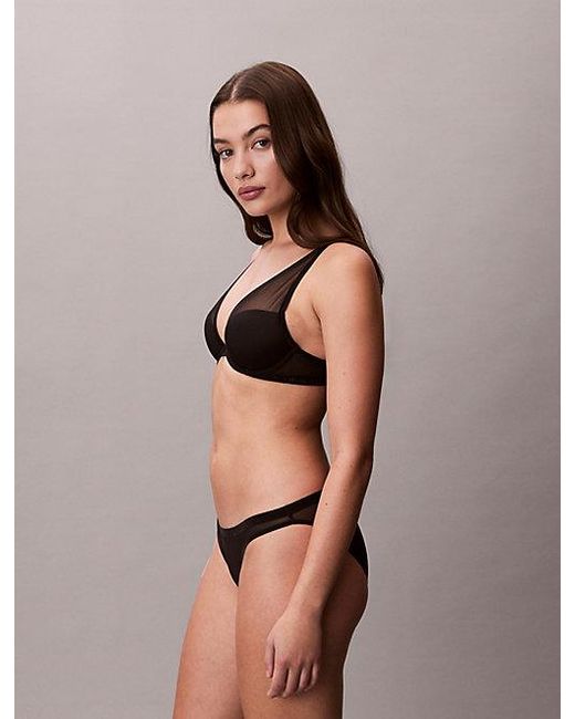 Calvin Klein Black Bikini Briefs Minimalist Mesh