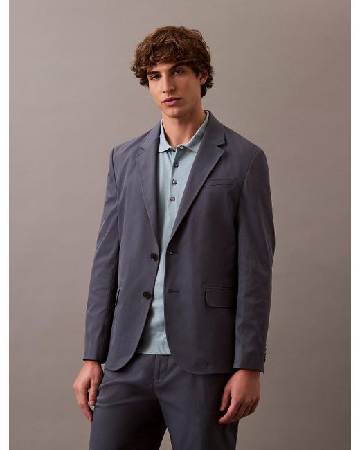 Calvin Klein Blue Slim Tech Travel Blazer for men