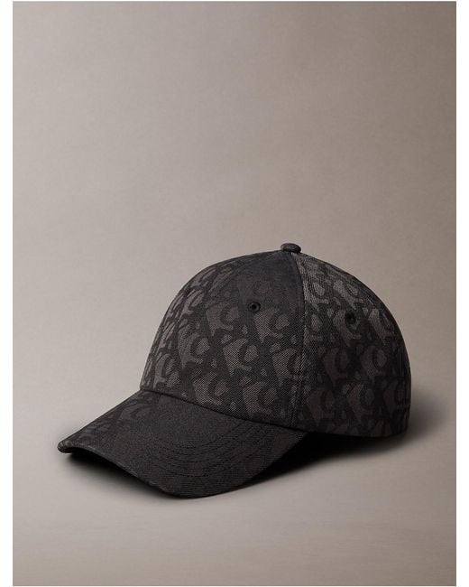 Calvin Klein Gray Allover Monogram Baseball Cap for men