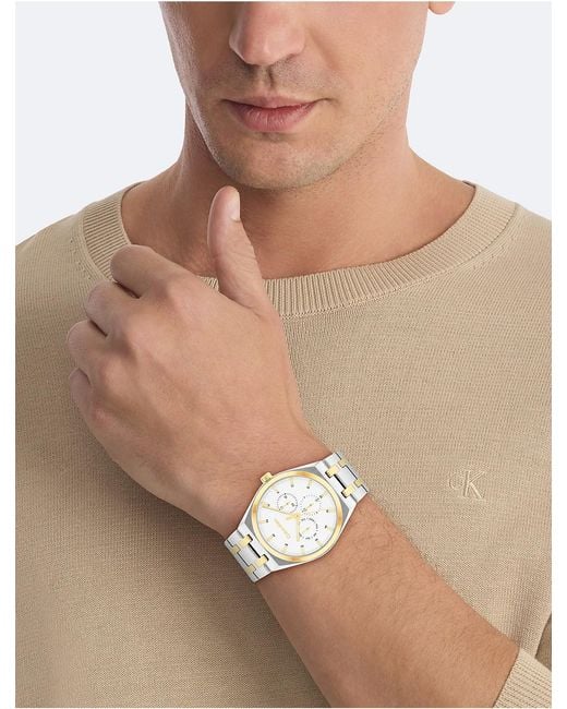 Calvin Klein Metallic Multifunction Link Bracelet Watch for men