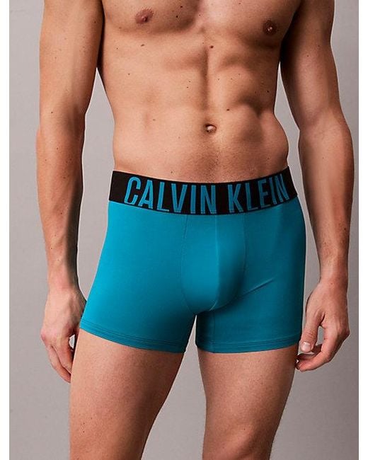 Calvin Klein Blue 3 Pack Trunks Intense Power Micro for men