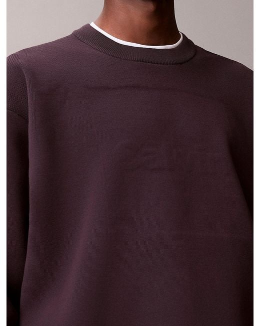 Calvin Klein Purple Logo Graphic Relaxed Jumper for men