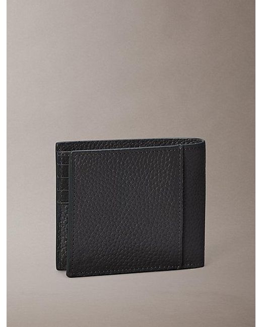 Calvin Klein Gray Leather Rfid Foil Logo Billfold Wallet for men