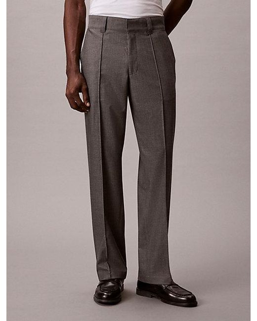 Calvin Klein Brown 90S Straight Viscose Blend Trousers for men
