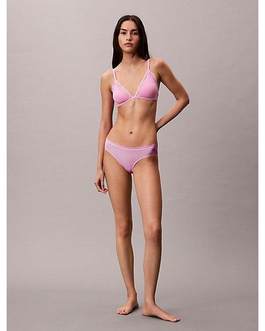 Calvin Klein Pink Triangle Bra Sensual Stretch Lace