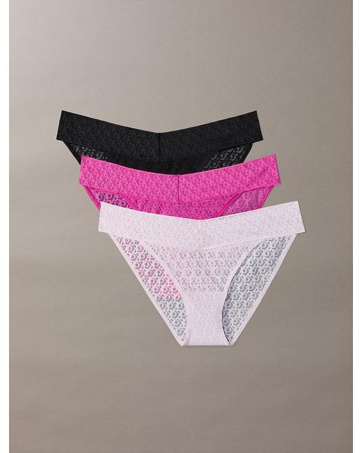 Calvin Klein Pink 3 Pack Low Rise Bikini Briefs